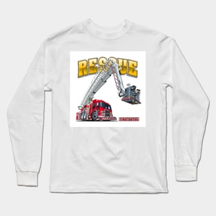 Cartoon Fire Truck Long Sleeve T-Shirt